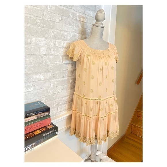 Muche & Muchette Mini Dress/ Blouse, RUFFLE BLUSH DRESS 0582 - Picture 1 of 5
